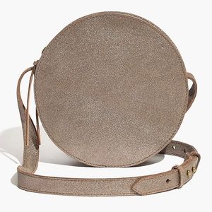 MADEWELL “THE SIMPLE CIRCLE” crossbody bag in metallic gold brownish leather